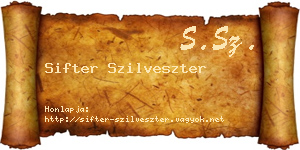 Sifter Szilveszter névjegykártya