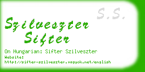 szilveszter sifter business card